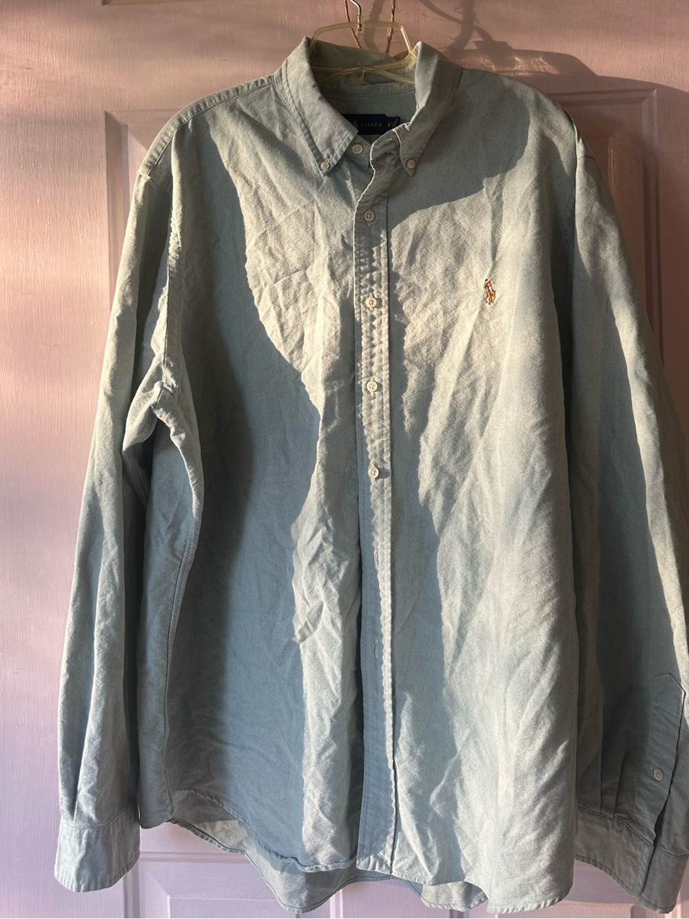 Ralph Lauren Men’s XXL Seafoam Green Oxford Button Down Shirt Pony Logo